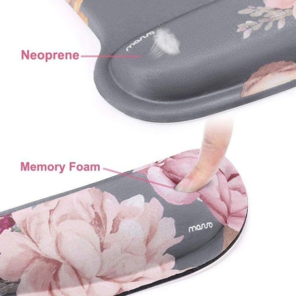 Elegant Floral Keyboard Wrist Rest Set - Picture 3 of 4